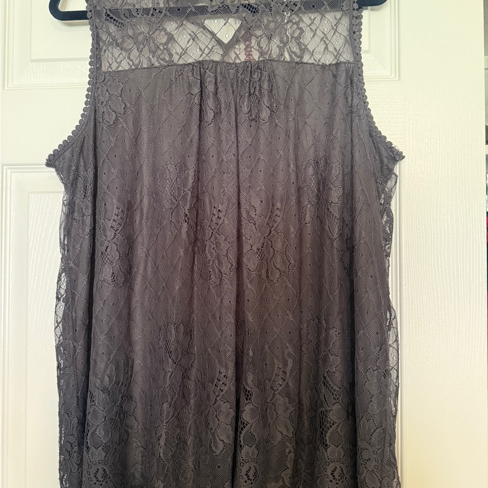 Ultra Pink Gray Lace Blouse